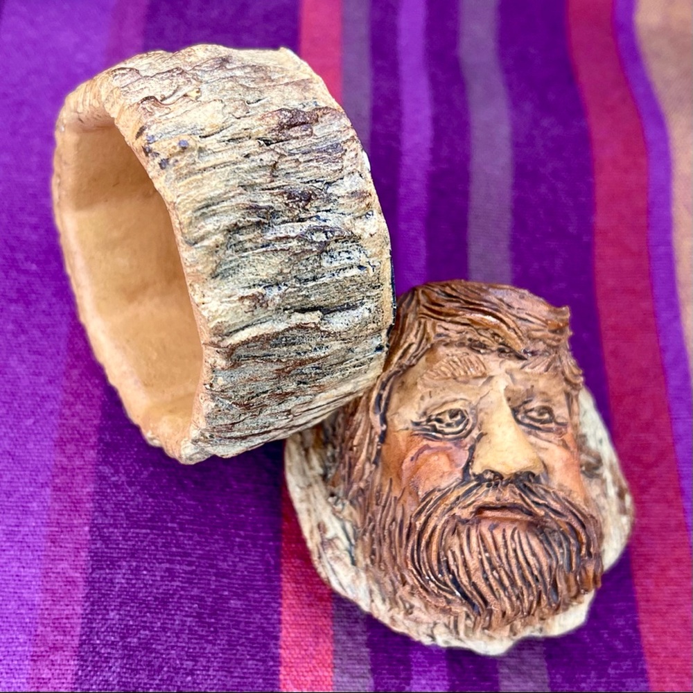 Carved Face Trinket Box